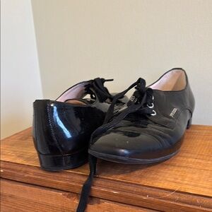 Prada Black Patent Leather Oxford Shoes